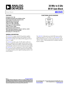 30 MHz to 6 GHz RF/IF Gain Block ADL5545 Data Sheet