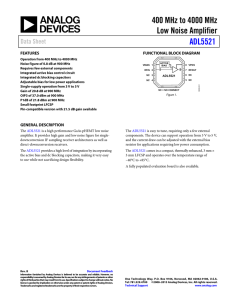 400 MHz to 4000 MHz Low Noise Amplifier  ADL5521