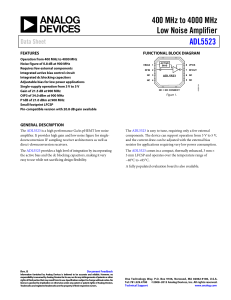 400 MHz to 4000 MHz Low Noise Amplifier ADL5523 Data Sheet