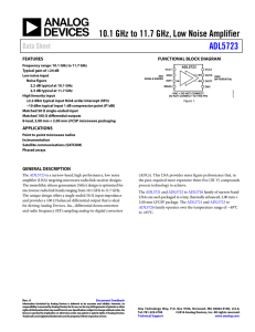 10.1 GHz to 11.7 GHz, Low Noise Amplifier ADL5723 Data Sheet FEATURES