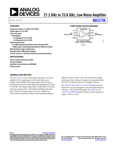 21.2 GHz to 23.6 GHz, Low Noise Amplifier ADL5726 Data Sheet FEATURES