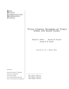 Total Linking Numbers of Torus Links and Klein Links Rose- Hulman