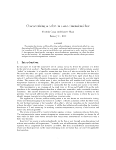 Characterizing a defect in a one-dimensional bar January 21, 2003