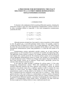 A PROCEDURE FOR DETERMINING THE EXACT NONAUTONOMOUS SYSTEM ALEXANDER K. SHVEYD