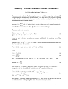 Calculating Coefficients in the Partial Fraction Decomposition  Noé Ricardo Arellano Velázquez