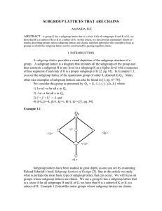 SUBGROUP LATTICES THAT ARE CHAINS  AMANDA JEZ