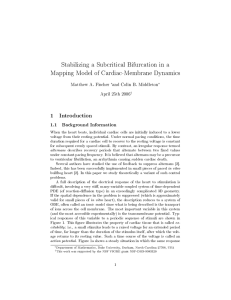 Stabilizing a Subcritical Bifurcation in a Mapping Model of Cardiac-Membrane Dynamics