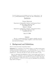 A Combinatorial Proof of an Identity of Andrews Trygve Wastvedt