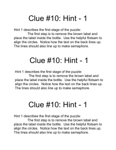 Clue #10: Hint - 1
