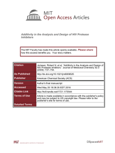 Additivity in the Analysis and Design of HIV Protease Inhibitors Please share