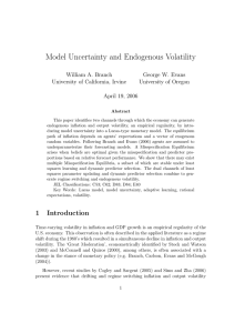 Model Uncertainty and Endogenous Volatility William A. Branch George W. Evans