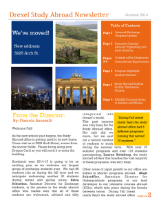 Drexel Study Abroad Newsletter We’ve moved!