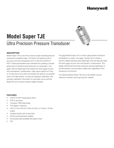 Model Super TJE Ultra Precision Pressure Transducer DESCRIPTION