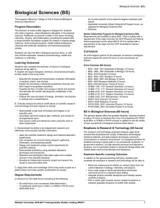 Biological Sciences (BS) Program Description