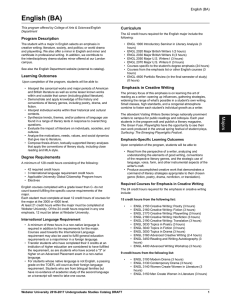 English (BA) Curriculum Program Description