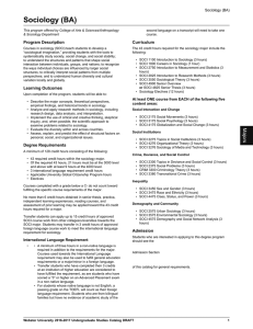 Sociology (BA) Program Description Curriculum