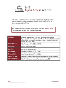 Ab initio reconstruction of transcriptomes of pluripotent