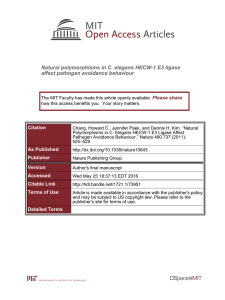 Natural polymorphisms in C. elegans HECW-1 E3 ligase Please share