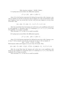 Delta function worksheet - MA222 - Rickert y