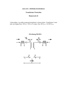 ECE 472 - POWER SYSTEMS II  Transformer Protection Homework #4