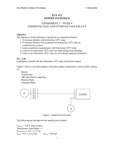 ECE 472 POWER SYSTEMS II EXPERIMENT 3 – WEEK 4