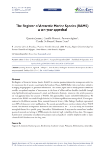 The Register of Antarctic Marine Species (RAMS): a ten-year appraisal Quentin Jossart