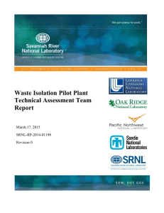 Waste Isolation Pilot Plant Technical Assessment Team Report March 17, 2015