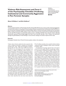 Violence Risk Assessment and Facet 4 of the Psychopathy Checklist: