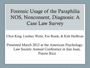 Forensic Usage of the Paraphilia NOS, Nonconsent, Diagnosis: A Case Law Survey