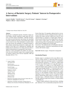 ’ Interest in Postoperative A Survey of Bariatric Surgery Patients Interventions ORIGINAL CONTRIBUTIONS