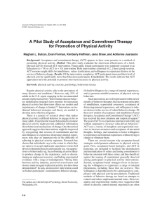 A Pilot Study of Acceptance and Commitment Therapy