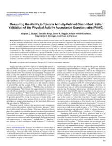 Measuring the Ability to Tolerate Activity-Related Discomfort: Initial