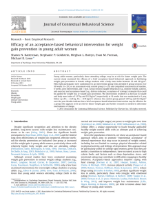 ﬁcacy of an acceptance-based behavioral intervention for weight Ef