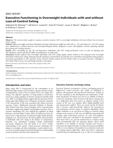 Executive Functioning in Overweight Individuals with and without Loss-of-Control Eating BRIEF REPORT