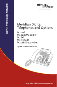 Meridian Digital Telephones and Options M2006 M2008/M2008HF