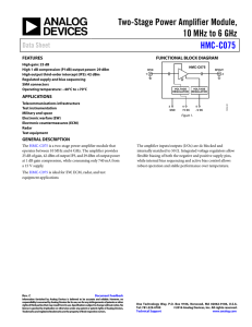 Two-Stage Power Amplifier Module, 10 MHz to 6 GHz HMC-C075 Data Sheet