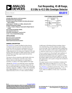 Fast Responding, 45 dB Range, ADL6010 Data Sheet