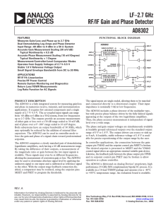 a LF–2.7 GHz RF/IF Gain and Phase Detector AD8302