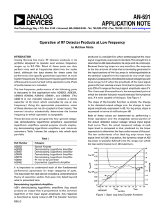 AN-691 APPLICATION NOTE Operation of RF Detector Products at Low Frequency