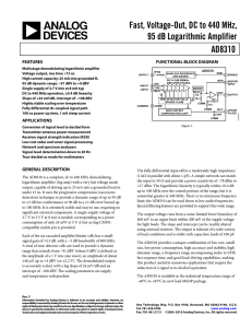 Fast, Voltage-Out, DC to 440 MHz, 95 dB Logarithmic Amplifier AD8310