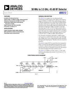 50 MHz to 3.5 GHz, 45 dB RF Detector AD8312 Data Sheet FEATURES
