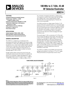 100 MHz to 2.7 GHz, 45 dB RF Detector/Controller AD8314