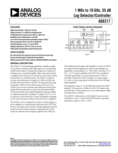 1 MHz to 10 GHz, 55 dB Log Detector/Controller AD8317