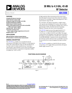 30 MHz to 4.5 GHz, 45 dB RF Detector ADL5506 Data Sheet