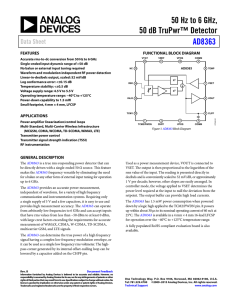 50 Hz to 6 GHz, 50 dB TruPwr™ Detector AD8363 Data Sheet