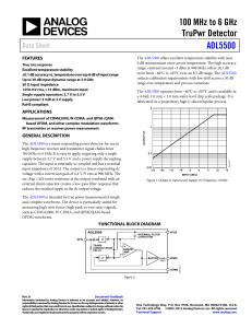 100 MHz to 6 GHz TruPwr Detector ADL5500 Data Sheet