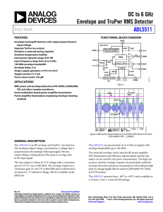 DC to 6 GHz Envelope and TruPwr RMS Detector ADL5511 Data Sheet