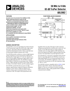 50 MHz to 9 GHz 65 dB TruPwr Detector ADL5902