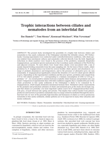 Trophic interactions between ciliates and nematodes from an intertidal flat Ilse Hamels