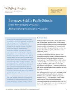 Beverages Sold in Public Schools Some Encouraging Progress, Additional Improvements are Needed